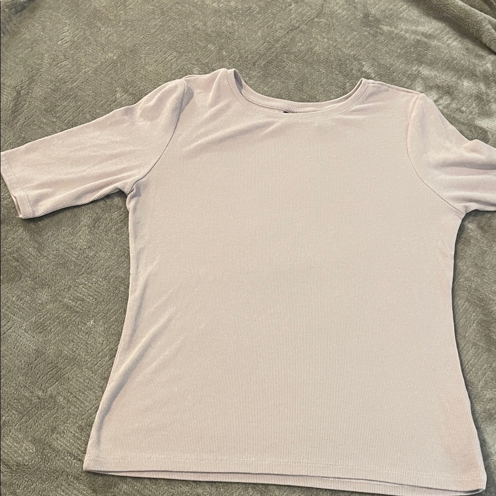 Rachel Zoe Soft Pink Ribbed Top